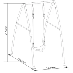 Portique métal noir 1 balançoire Axi