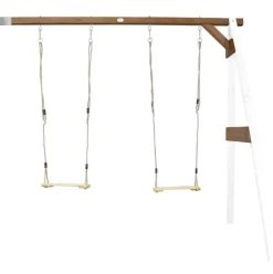 Portique mural 2 balançoire en bois Wall mount Brun Axi