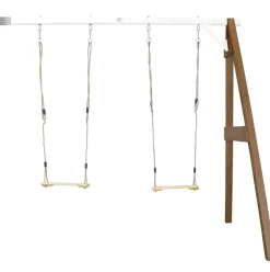 Portique mural 2 balançoire en bois Wall mount Brun Axi