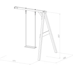 Portique mural 1 balançoire en bois Wall mount Brun Axi