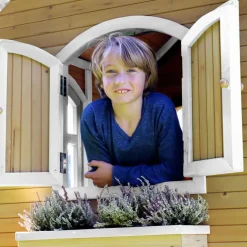 Stef maisonnette sur pilotis en bois brun/blanc Axi