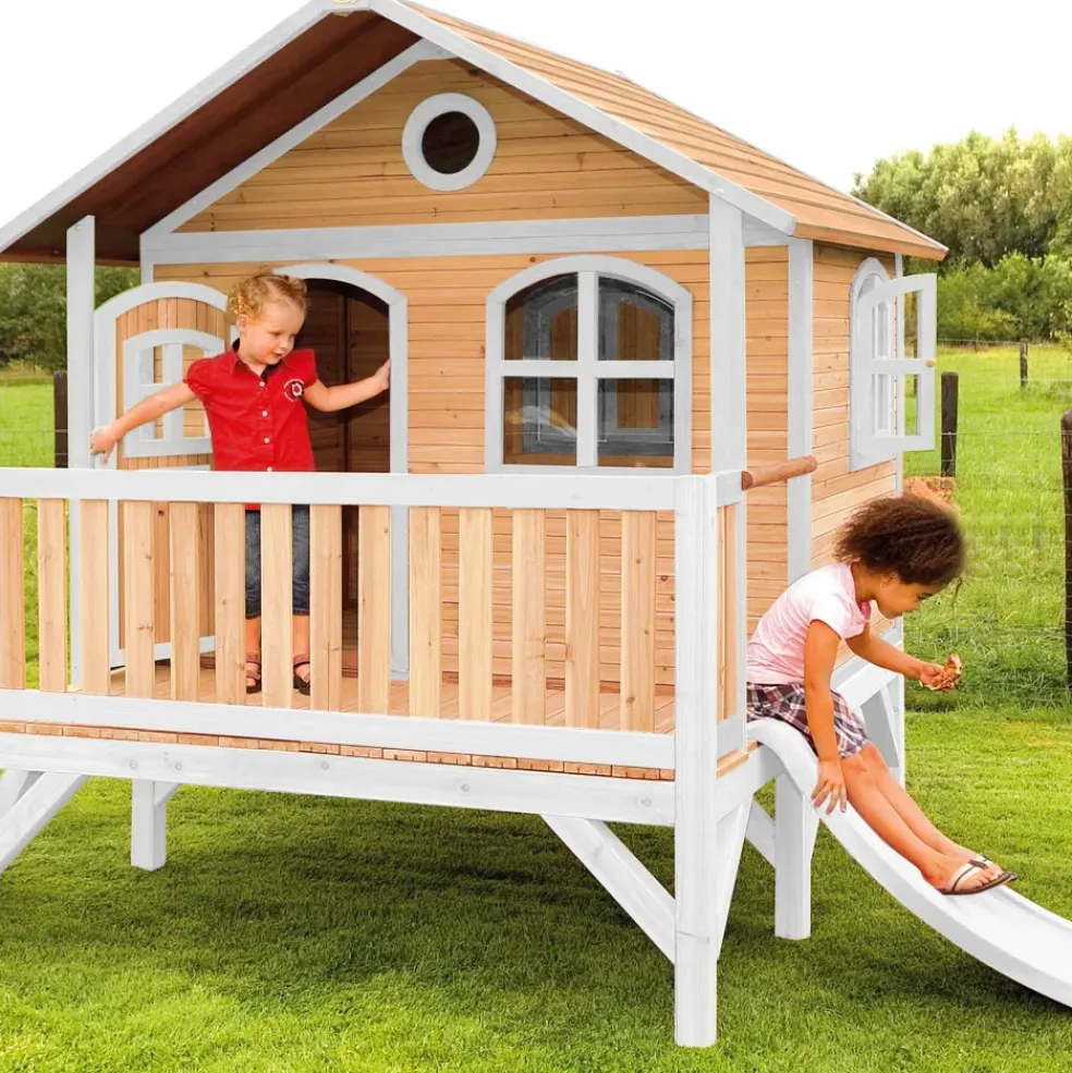 Stef maisonnette sur pilotis en bois brun/blanc Axi