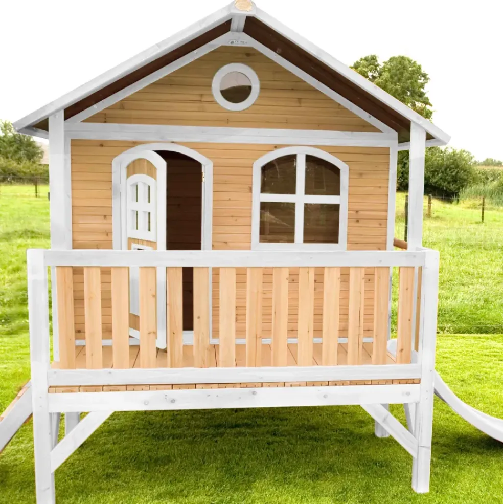Stef maisonnette sur pilotis en bois brun/blanc Axi