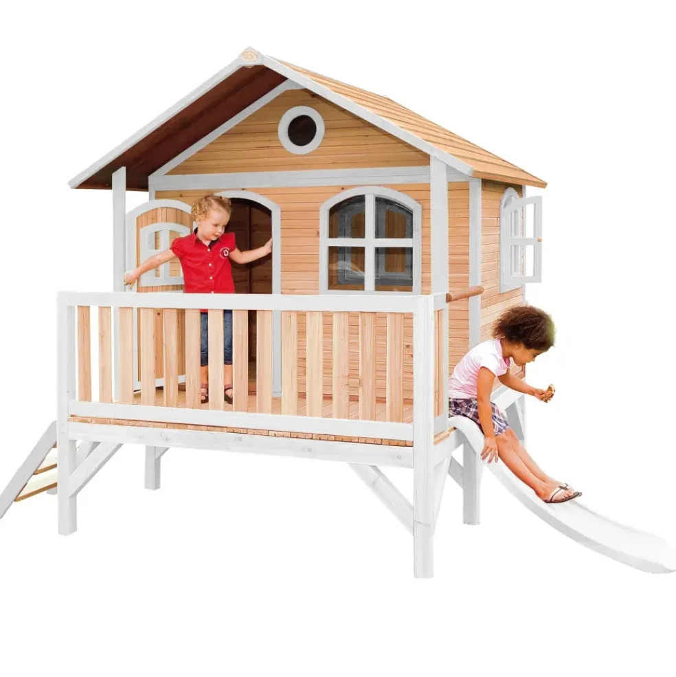 Stef maisonnette sur pilotis en bois brun/blanc Axi
