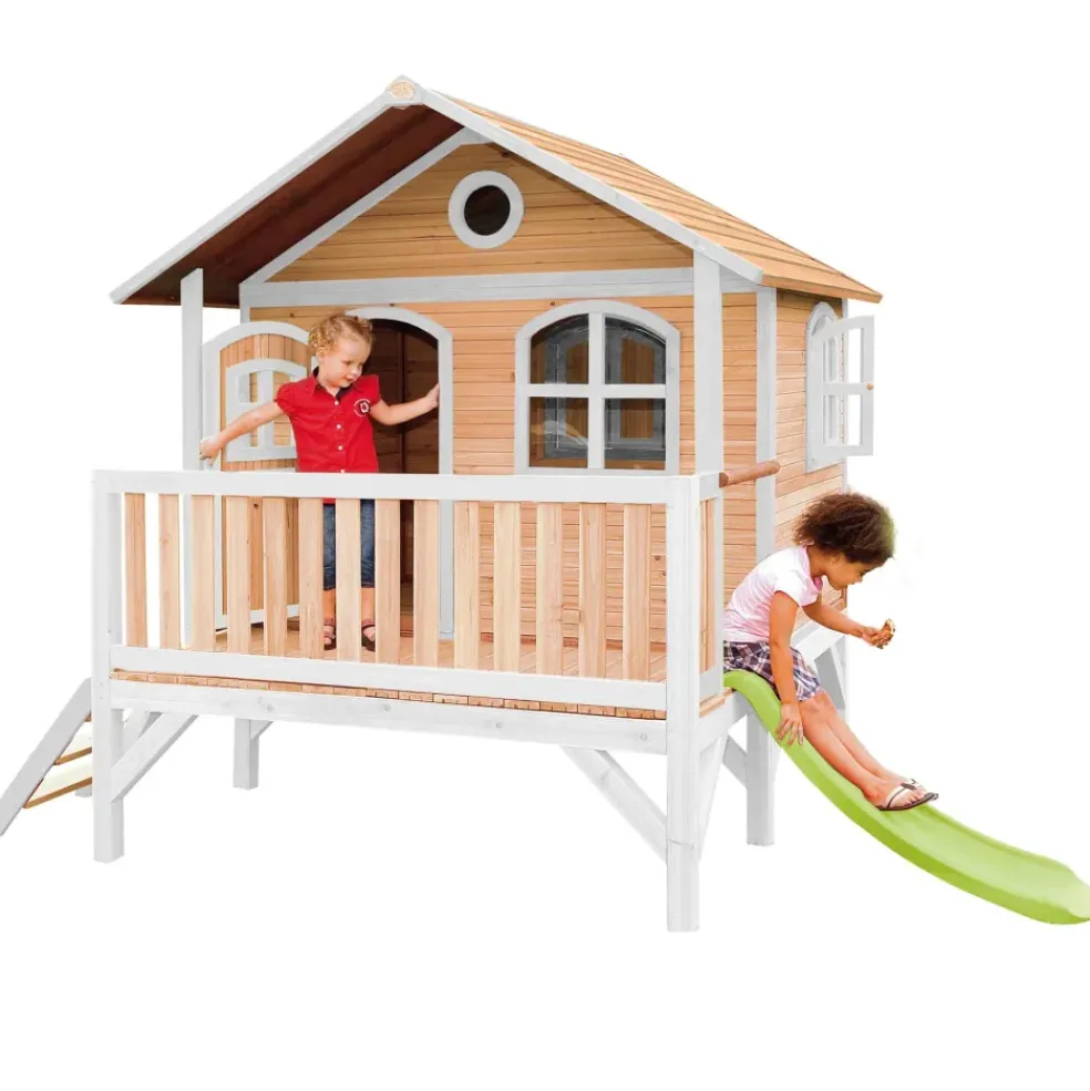 Stef maisonnette sur pilotis en bois brun/blanc Axi