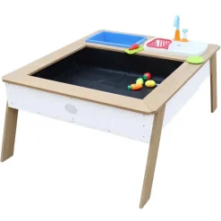 Table à sable et à eau en bois marron et blanc dès 3 ans Linda d'Axi