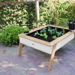 Table enfant multifonction Linda en bois marron et blanc dès 3 ans d'Axi