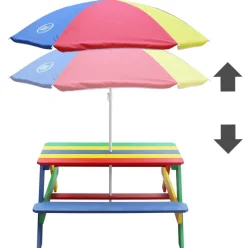 Table pique-nique Nick avec Parasol arc-en-ciel Axi