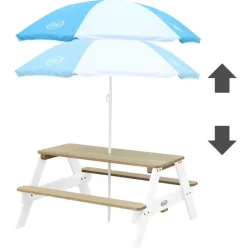 Table pique-nique Nick en bois avec Parasol Axi