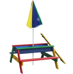 Table Sable Eau avec Parasol arc en ciel Axi