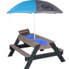 Table Sable Eau Nick anthracite avec parasol d’Axi