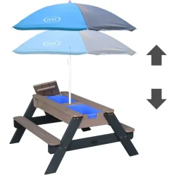 Table Sable Eau Nick anthracite avec parasol d’Axi