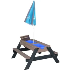 Table Sable Eau Nick anthracite avec parasol d’Axi