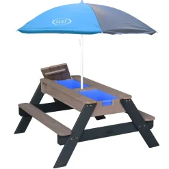 Table Sable Eau Nick anthracite avec parasol d’Axi