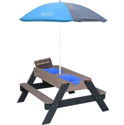 Table Sable Eau Nick anthracite avec parasol d’Axi