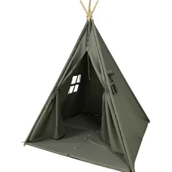 Tente tipi grise pour enfant bois FSC et coton Alba de Sunny