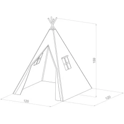 Tente tipi grise pour enfant bois FSC et coton Alba de Sunny