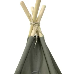 Tente tipi grise pour enfant bois FSC et coton Alba de Sunny