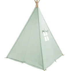 Tente tipi kaki pour enfant bois FSC et coton Alba de Sunny
