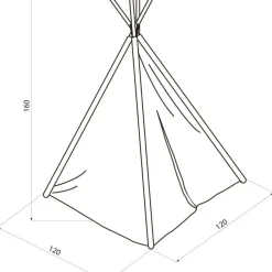 Tente tipi noir et blanc imprimé carte du monde Sunny