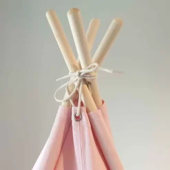 Tente tipi rose pour enfant bois FSC et coton Alba de Sunny