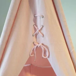 Tente tipi rose pour enfant bois FSC et coton Alba de Sunny