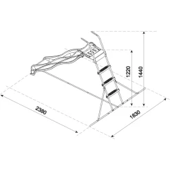 Toboggan d'extérieur vert sur pied avec échelle 220 cm Axi