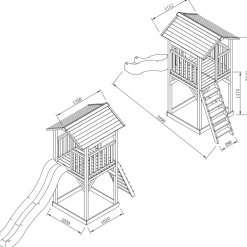 Tour de jeu Beach Tower Axi avec toboggan bleu