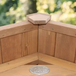 Tour de jeu en bois marron avec grand toboggan et 1 banaçoire Beach Tower Axi