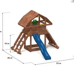 Tour de jeux Giant avec toboggan, mur et corde d'escalade de Fungoo