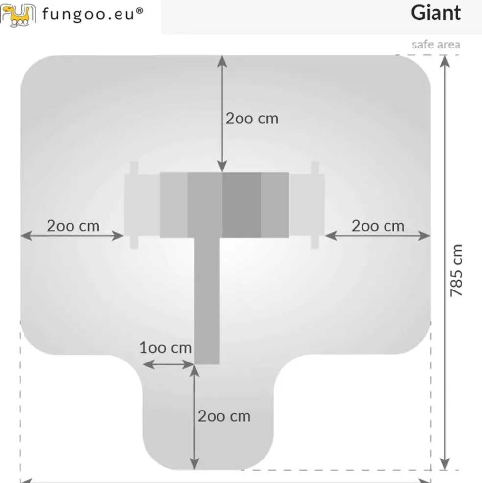Tour de jeux Giant avec toboggan, mur et corde d'escalade de Fungoo