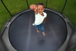 Trampoline 380 cm gris BERG Champion et filet + Echelle offerte