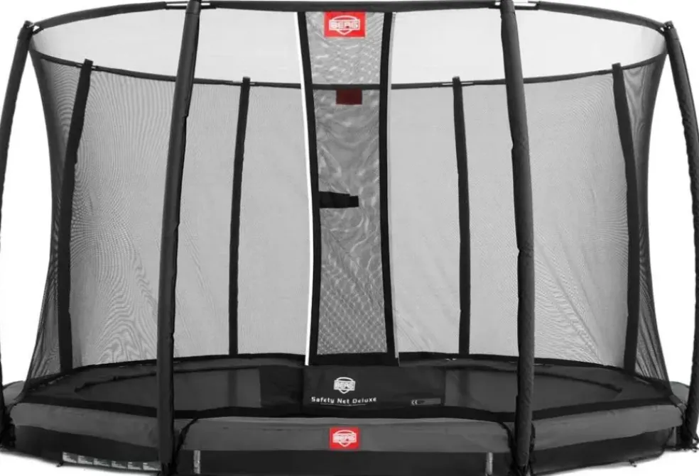 Trampoline enterré Gris 380cm Champion + filet - BERG