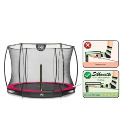 Trampoline enterré rond 244cm noir et filet de sécurité Sihouette EXIT