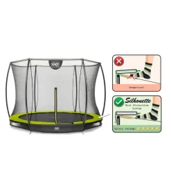 Trampoline enterré rond 244cm noir et filet de sécurité Sihouette EXIT