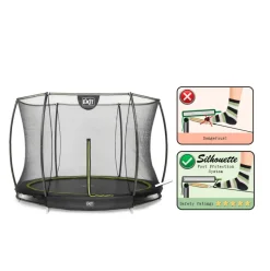 Trampoline enterré rond 305cm noir et filet de sécurité Sihouette EXIT