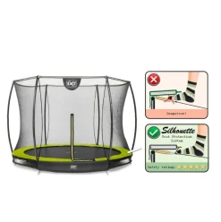 Trampoline enterré rond 305cm noir et filet de sécurité Sihouette EXIT