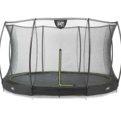 Trampoline enterré rond 427cm vert et filet de sécurité Sihouette EXIT