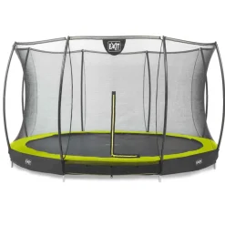 Trampoline enterré rond 366cm noir et filet de sécurité Sihouette EXIT