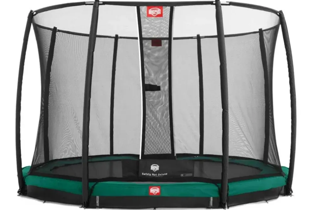 Trampoline enterré vert 330cm Champion + filet - BERG