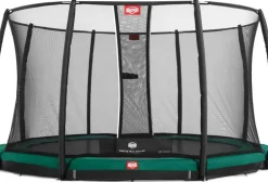 Trampoline enterré vert 430cm Champion + filet - BERG