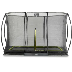 Trampoline enterré 244x366cm noir et filet de sécurité Sihouette EXIT