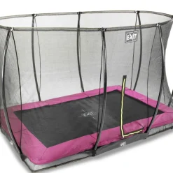 Trampoline enterré 244x366cm noir et filet de sécurité Sihouette EXIT