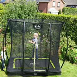 Trampoline enterré 153x214cm noir et filet de sécurité Sihouette EXIT
