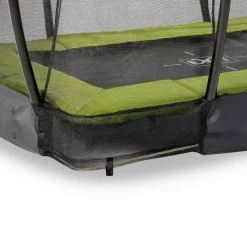 Trampoline enterré 153x214cm noir et filet de sécurité Sihouette EXIT