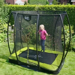 Trampoline enterré 153x214cm noir et filet de sécurité Sihouette EXIT