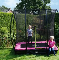 Trampoline enterré 153x214cm noir et filet de sécurité Sihouette EXIT