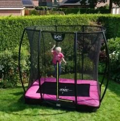 Trampoline enterré 153x214cm noir et filet de sécurité Sihouette EXIT