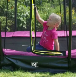 Trampoline enterré 153x214cm noir et filet de sécurité Sihouette EXIT