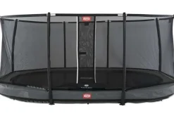 Trampoline ovale gris enterré 520 Champion + filet - BERG
